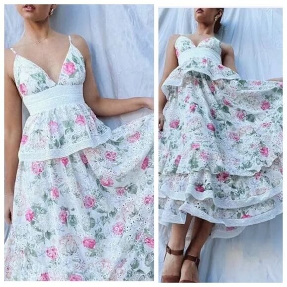 NWT Gianni Bini Midori Floral Print Chiffon Dress, size 12 - Picture 5 of 15